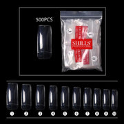 PKT 500pcs Half Cover Nail Tips Clear