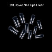PKT 500pcs Half Cover Nail Tips Clear