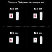 PKT 500pcs Nail Art Tips 4 Size