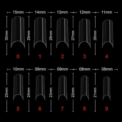 PKT 500pcs French Full Cover Nail Tips Clear - Shills Professional