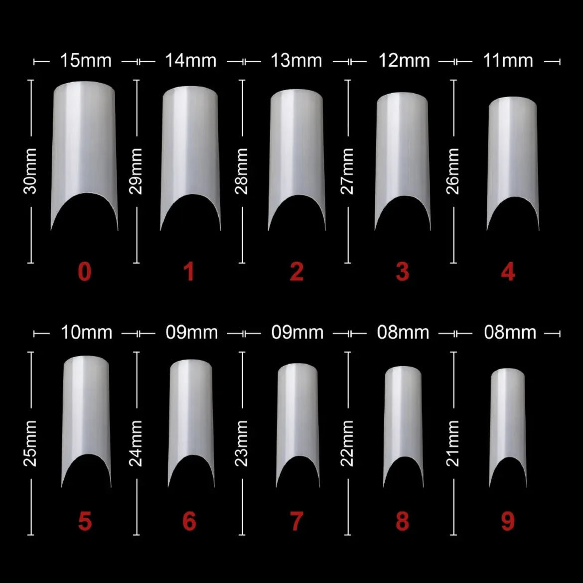 PKT 500pcs French Full Cover Nail Tips Natural - Shills Professional