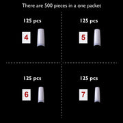 PKT 500pcs Nail Art Tips 4 Size