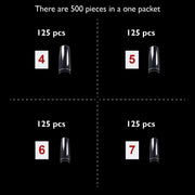 PKT 500pcs Nail Art Tips 4 Size