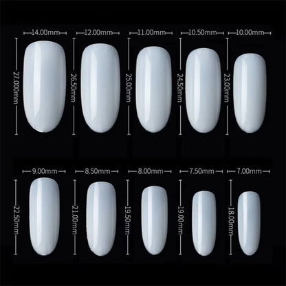 PKT 500pcs Oval Shape Nail Tips Natural - Shills Professional