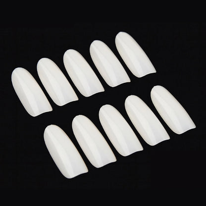 PKT 500pcs Oval Shape Nail Tips Natural - Shills Professional