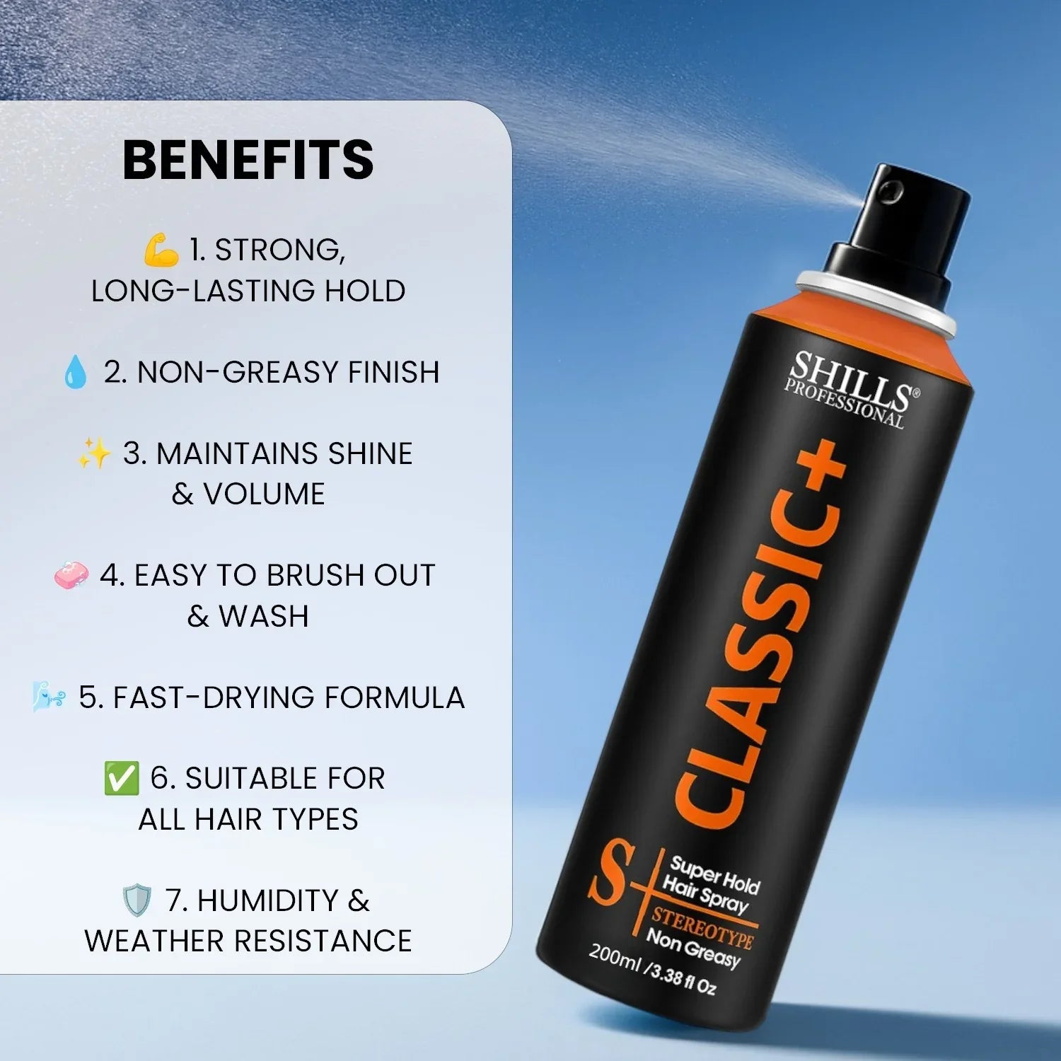 Classic+ Super Hold Hair Spray 200ml - Shills Professional